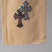 Chrome Hearts Checkered Cross Patch Denim Straight Pants, Khaki #B68038