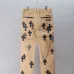 Chrome Hearts Checkered Cross Patch Denim Straight Pants, Khaki #B68038