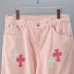 Chrome Hearts Cross Patch Straight‑Leg Denim Pants, Pink #B68037