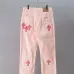Chrome Hearts Cross Patch Straight‑Leg Denim Pants, Pink #B68037