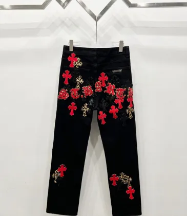 Chrome Hearts Red, White, Black, & Leopard Cross Patch Carpenter Pants #A53418 Chrome Hearts Red, White, Black, & Leopard Cross Patch Carpenter Pants #A53418