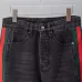 Gucci Web Stripe Vintage Washed Straight‑Leg Denim Jeans, Black #B67638
