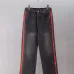 Gucci Web Stripe Vintage Washed Straight‑Leg Denim Jeans, Black #B67638