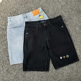 Brand L SS26 Runway Logo Embroidered Denim Shorts #B67474