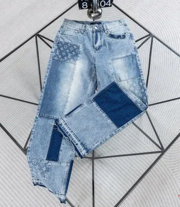 Brand L Monogram Patchwork Washed Denim Pants #B67463
