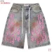 VA Heavy‑Weight Embroidered Washed Denim Jort Shorts #B67491