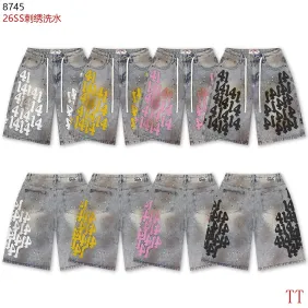 VA Heavy‑Weight Embroidered Washed Denim Jort Shorts #B67491