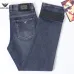 Armani Men’s Washed Blue Denim Jeans Classic Logo Embroidery Straight‑Leg Pants #B67415
