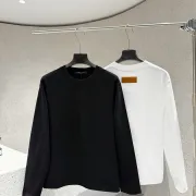 Louis Vuitton 320G Heavy‑Cotton Long‑Sleeve T‑Shirt 3D Embossed Logo Men Top, Black, White #B67990