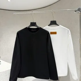 Brand L 320G Heavy‑Cotton Long‑Sleeve T‑Shirt 3D Embossed Logo Men Top, Black, White #B67990 Brand L 320G Heavy‑Cotton Long‑Sleeve T‑Shirt 3D Embossed Logo Men Top, Black, White #B67990