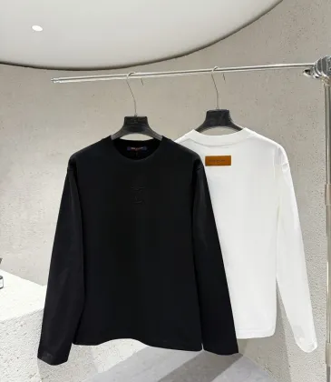 Louis Vuitton 320G Heavy‑Cotton Long‑Sleeve T‑Shirt 3D Embossed Logo Men Top, Black, White #B67990