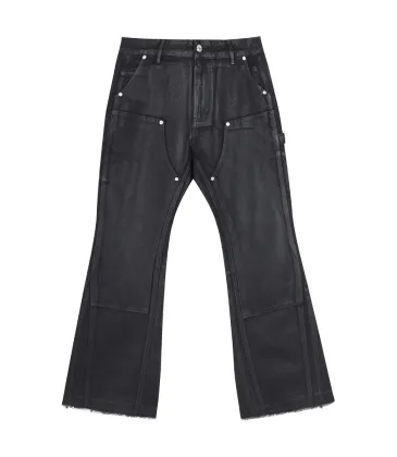 Gallery Dept Black Coated Denim Flare Cargo Trousers With Brand Tags #B67402
