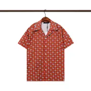 Amiri Red Patterned Cuban Collar Short Sleeve Shirt For Fashion - Forward Looks #A54241 Amiri Red Patterned Cuban Collar Short Sleeve Shirt For Fashion - Forward Looks #A54241