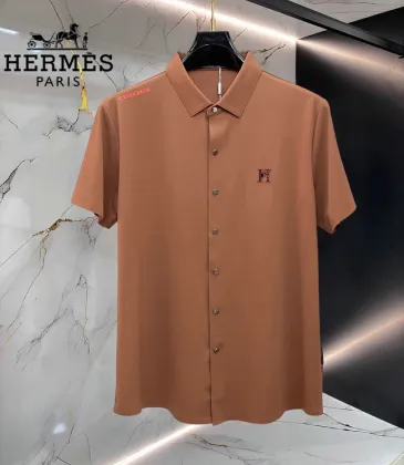 HERMES shirts for HERMES Short sleeved shirts for men #A65068 HERMES shirts for HERMES Short sleeved shirts for men #A65068