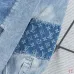 Louis Vuitton Monogram Patchwork Washed Denim Long Sleeve Shirt #B67462