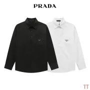 Prada Triangle Logo Pocket Long Sleeve Button‑Up Shirt #B67482