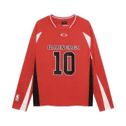 Balenciaga NBA Long Sleeve Jersey 10 Number Logo Print Red White Black #B68613