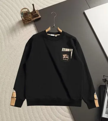 Burberry Knight Logo Embroidery Check Pocket Crew Neck Sweatshirt Unisex Pullover #B67241