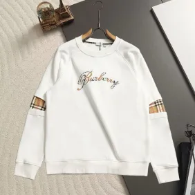 Burberry Vintage Check Sleeve Patch Crew Neck Sweatshirt Unisex Long Sleeve Pullover #B67240