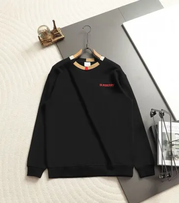 Burberry Check Collar Logo Crew‑Neck Sweatshirt, White, Black #B68070