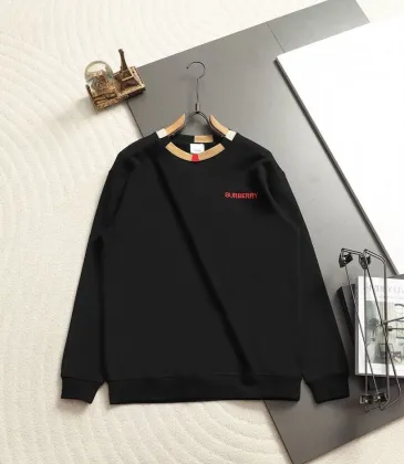 Burberry Check Collar Logo Crew‑Neck Sweatshirt, White, Black #B68070