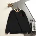 Burberry Check Collar Logo Crew‑Neck Sweatshirt, White, Black #B68070
