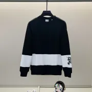 Burberry - Inspired White/Black Sweatshirt With Navy Stripe And Iconic Motif Design #A54393