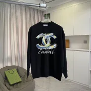 Chanel Graffiti Double C Logo Crew Neck Sweatshirt Unisex Long Sleeve Pullover #B67233