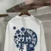 Chrome Hearts Blue Floral Horseshoe Long‑Sleeve Tee, White‑Blue, Black‑Blue #B68062