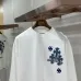 Chrome Hearts Blue Floral Horseshoe Long‑Sleeve Tee, White‑Blue, Black‑Blue #B68062