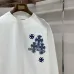 Chrome Hearts Blue Floral Horseshoe Long‑Sleeve Tee, White‑Blue, Black‑Blue #B68062
