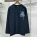 Chrome Hearts Blue Floral Horseshoe Long‑Sleeve Tee, White‑Blue, Black‑Blue #B68062
