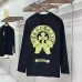 Chrome Hearts Colored Horseshoe Cross Long‑Sleeve Tee, White‑Red, Black‑Gold #B68061