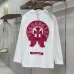 Chrome Hearts Colored Horseshoe Cross Long‑Sleeve Tee, White‑Red, Black‑Gold #B68061
