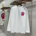 Chrome Hearts Colored Horseshoe Cross Long‑Sleeve Tee, White‑Red, Black‑Gold #B68061