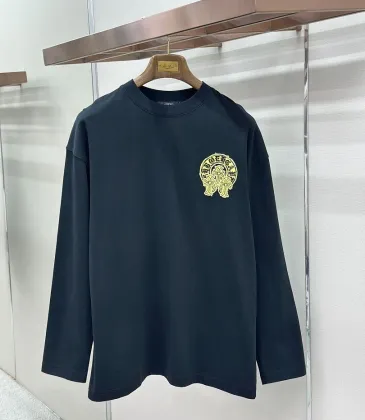Chrome Hearts Colored Horseshoe Cross Long‑Sleeve Tee, White‑Red, Black‑Gold #B68061