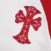 Chrome Hearts Cross Patch Raglan Long‑Sleeve Tee, Red‑White, Black‑White #B68058