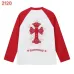 Chrome Hearts Cross Patch Raglan Long‑Sleeve Tee, Red‑White, Black‑White #B68058
