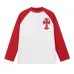 Chrome Hearts Cross Patch Raglan Long‑Sleeve Tee, Red‑White, Black‑White #B68058