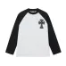 Chrome Hearts Cross Patch Raglan Long‑Sleeve Tee, Red‑White, Black‑White #B68058