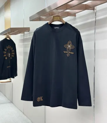 Chrome Hearts Cross &amp; Scroll Graphic Long‑Sleeve Tee, White, Beige, Black #B68060