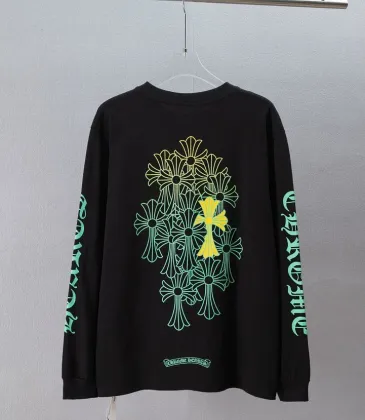 Chrome Hearts Gradient Floral Cross Long Sleeve Tee, Black White #B67864 Chrome Hearts Gradient Floral Cross Long Sleeve Tee, Black White #B67864