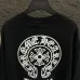 Chrome Hearts Horseshoe Logo Embroidered Crewneck Sweatshirt, Black, White #B68039