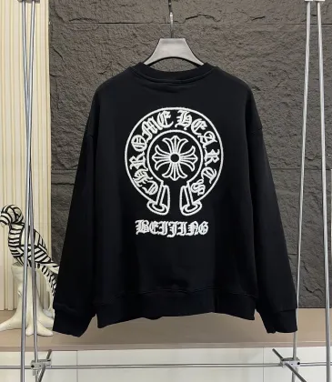 Chrome Hearts Horseshoe Logo Embroidered Crewneck Sweatshirt, Black, White #B68039