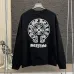 Chrome Hearts Horseshoe Logo Embroidered Crewneck Sweatshirt, Black, White #B68039
