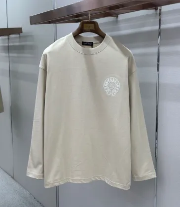 Chrome Hearts Horseshoe Print Long‑Sleeve Tee, White, Beige, Black #B68059