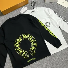 Chrome Hearts Neon Scroll Long‑Sleeve Tee, Black &amp; White #B67876