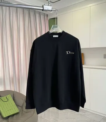 Dior Classic Letter Logo Crew Neck Pullover Sweatshirt For Men Black White 2‑Tone #B67383