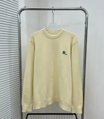Dior Clover Embroidery Crew Neck Knit Sweater Men Wool Casual Pullover #B67232