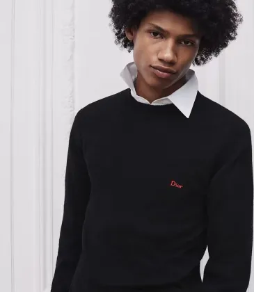 Dior Crew Neck Knit Sweater Men Minimal Chest Logo Embroidery Wool Jumper #B67231